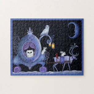 Quebra-cabeça Carruagem Azul, , Coruja Branca de Neve