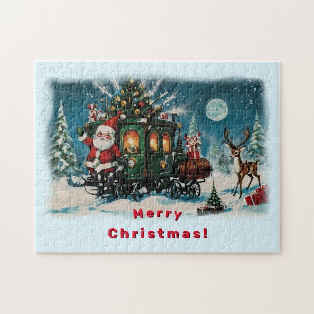 Quebra-cabeça Carruagem de Natal - Vagão de entrega dos Papais n (Horizontal)