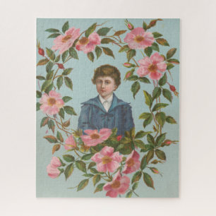 Quebra-cabeça Cartão de São Valentim Alemão Antigo Kitsch, 1884