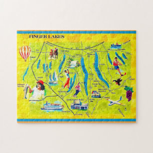Quebra-cabeça Cartão postal 11x14 New York Finger Lakes