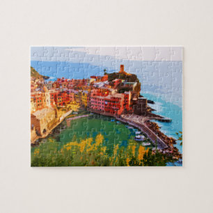 Quebra-cabeça Cartão postal Cinque Terre Itália Summer Viagem