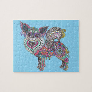 Quebra-cabeça Cartão postal com desenho de Chihuahua
