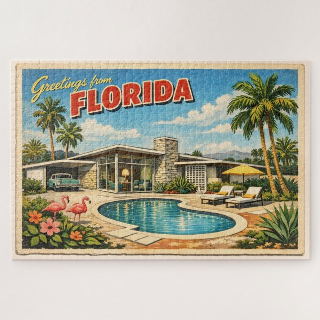 Quebra-cabeça Cartão postal da Flórida em estilo moderno de mead (Horizontal)