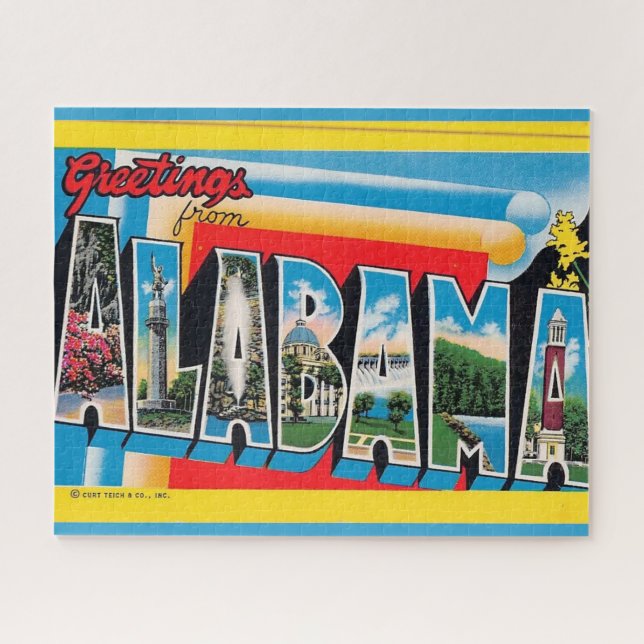Quebra-cabeça Cartão-postal de saudação do Alabama (Horizontal)