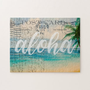 Quebra-cabeça Cartão-postal Vintage Havaiian Palm Trees