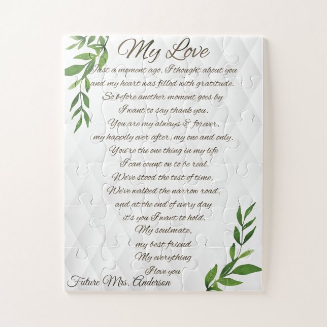 Quebra-cabeça Cartas para o meu futuro marido (Vertical)