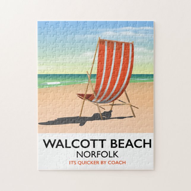 Quebra-cabeça Cartaz à beira-mar de Walcott Beach, Norfolk (Vertical)