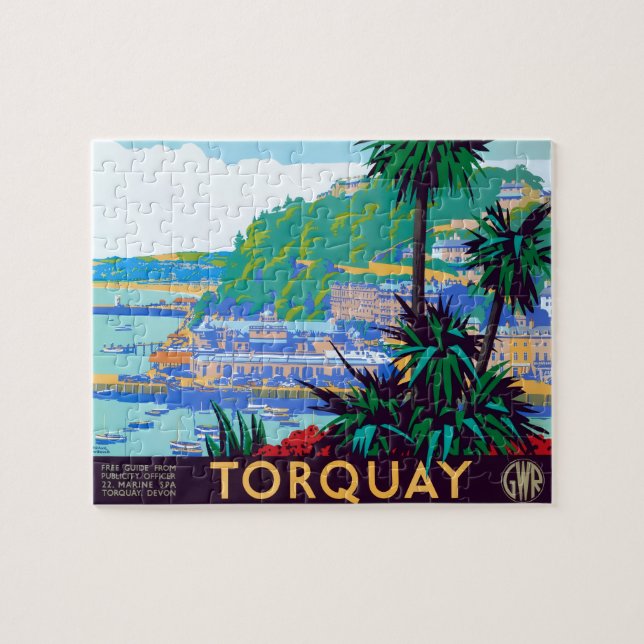 Quebra-cabeça Cartaz Antigo de Torquay (Horizontal)