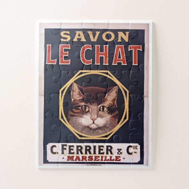 Quebra-cabeça "Cartaz antigo Savon Le Chat" (Vertical)
