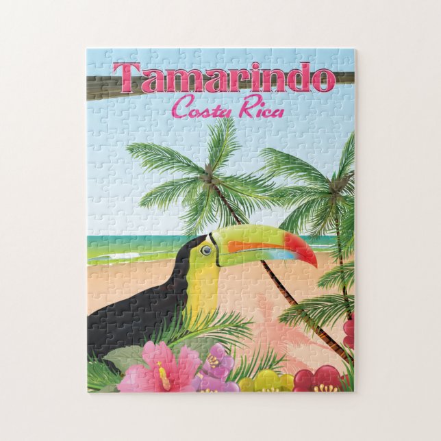 Quebra-cabeça Cartaz de férias de praia Tamarindo Costa Rica (Vertical)