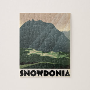 Quebra-cabeça Cartaz de férias estilo vintage de Snowdonia.