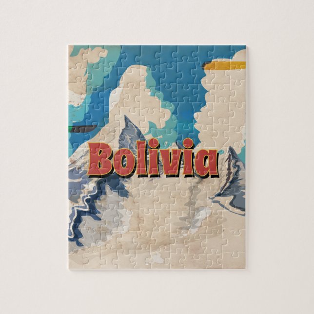 Quebra-cabeça Cartaz de Viagem Antigo da Bolívia (Vertical)