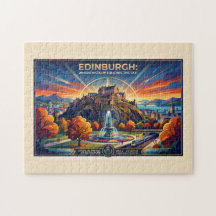Cartaz de Viagem Antigo de Edimburgo Escócia