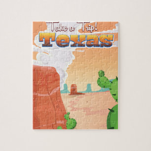Quebra-cabeça Cartaz de Viagem Antigo do Texas