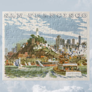 Quebra-cabeça Cartaz de Viagem da Baía de São Francisco Antigo F
