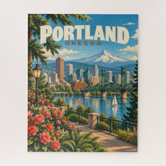 Quebra-cabeça Cartaz de Viagem da Cidade Antiga de Portland Oreg