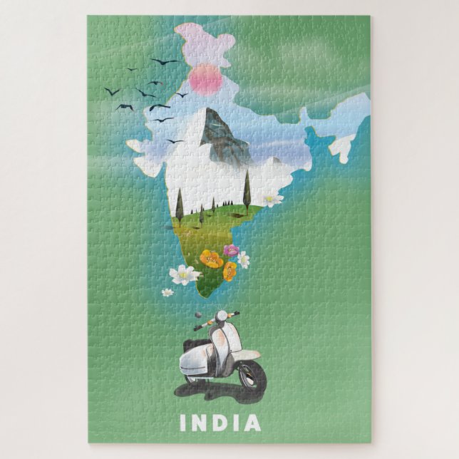 Quebra-cabeça cartaz de viagem da Índia (Vertical)