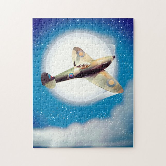 Quebra-cabeça cartaz de viagem de avião Spitfire (Vertical)
