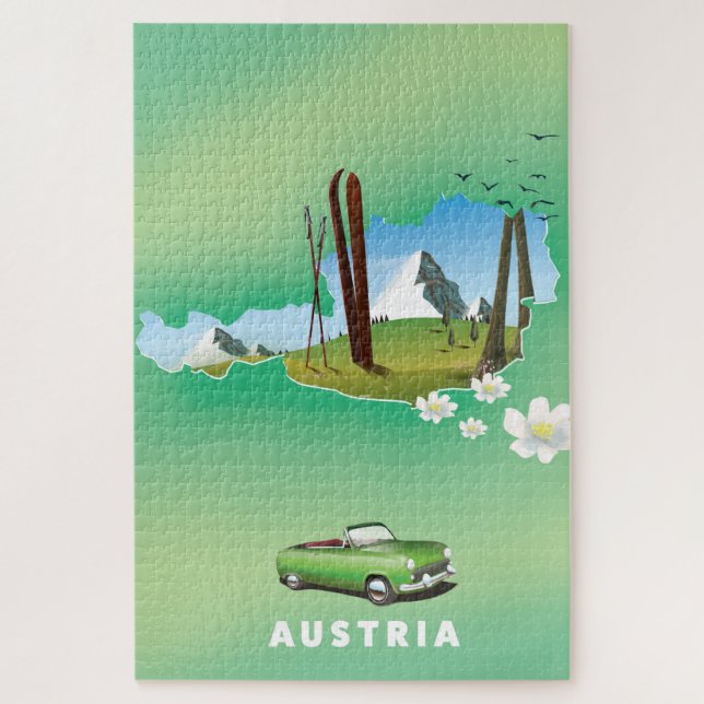 Quebra-cabeça cartaz de viagem de esqui na Áustria (Vertical)
