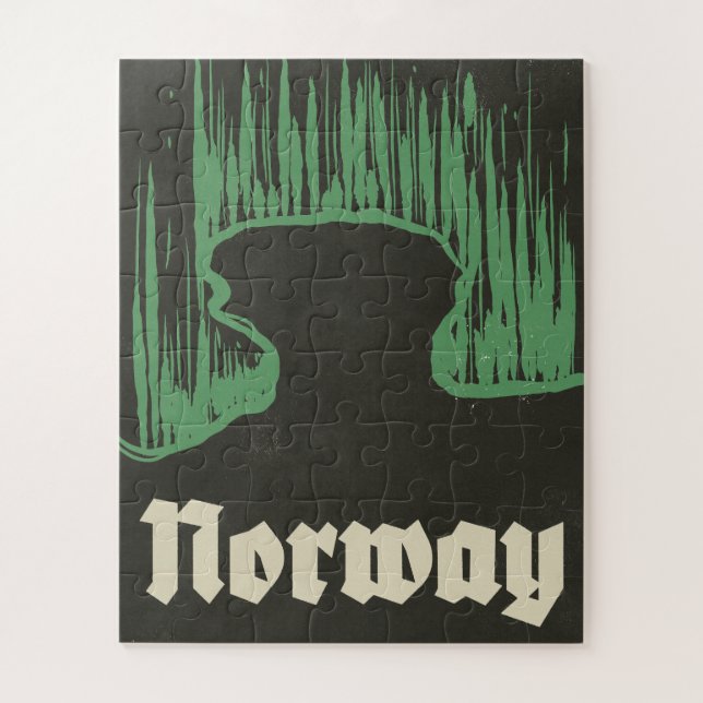 Quebra-cabeça cartaz de viagem de esqui na Noruega (Vertical)