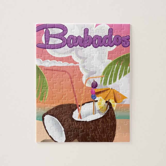 Quebra-cabeça Cartaz de viagem de férias em Barbados em desenho  (Vertical)