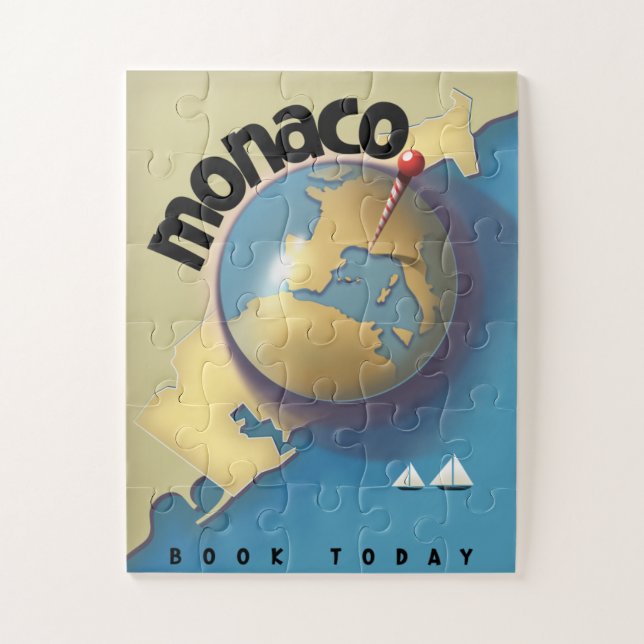 Quebra-cabeça cartaz de viagem de Mônaco (Vertical)