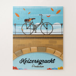Quebra-cabeça Cartaz de viagem do Canal Keizersgracht Amsterdã