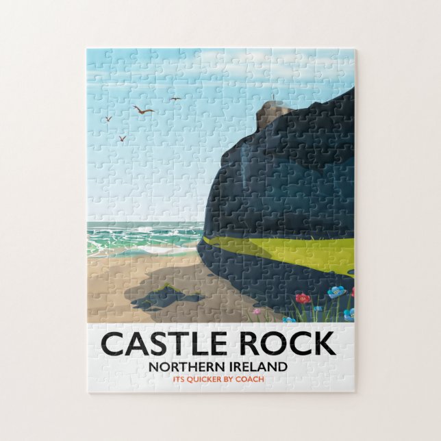 Quebra-cabeça cartaz de viagem do castelo de rocha Irlanda do No (Vertical)