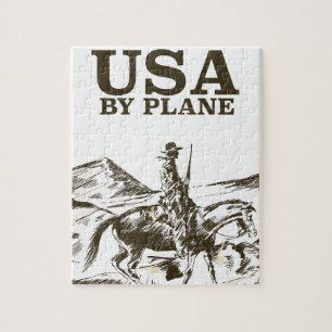 Quebra-cabeça Cartaz de viagem do cowboy dos EUA