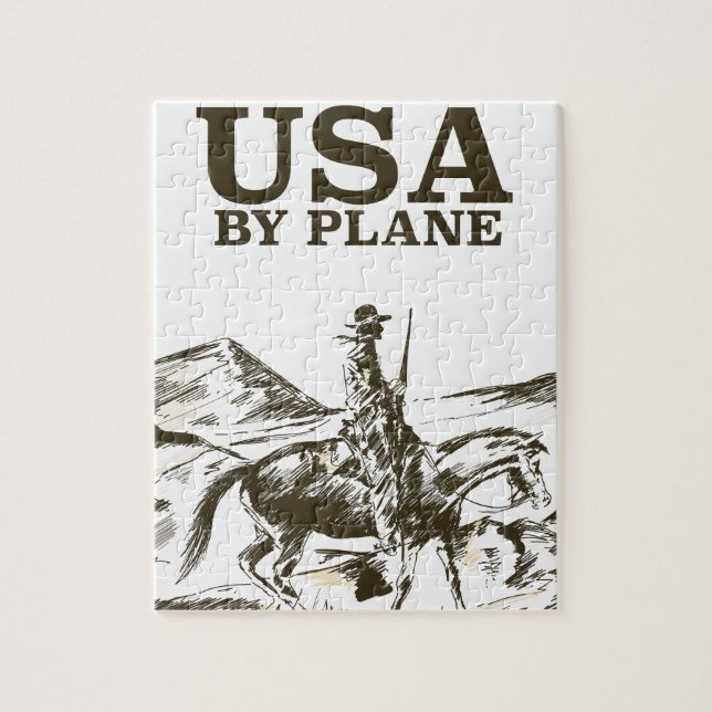 Quebra-cabeça Cartaz de viagem do cowboy dos EUA (Vertical)