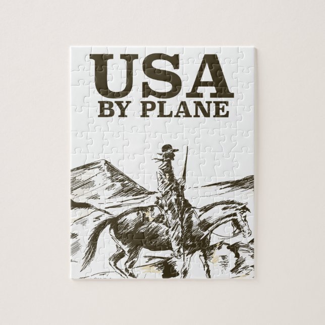 Quebra-cabeça Cartaz de viagem do cowboy dos EUA (Vertical)