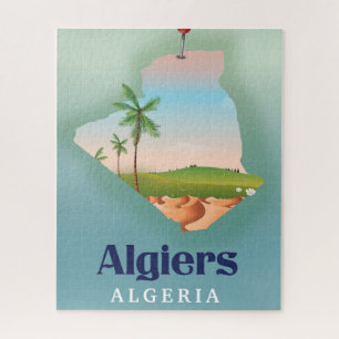 Quebra-cabeça Cartaz de viagem do mapa argelino de Argel
