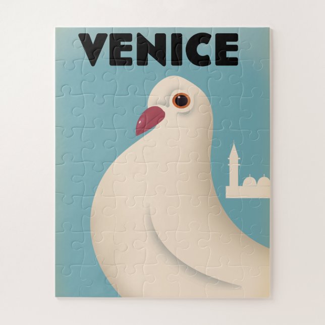 Quebra-cabeça Cartaz de viagem estilo Venice Vintage (Vertical)