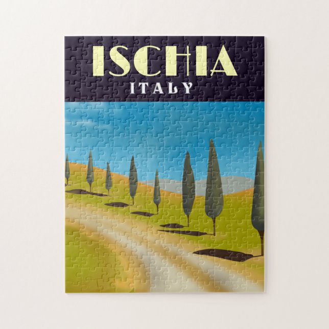 Quebra-cabeça cartaz de viagem Ischia Itália (Vertical)