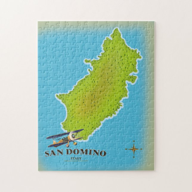 Quebra-cabeça Cartaz de viagem mapa da Itália Elba (Vertical)