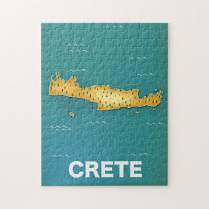 Quebra-cabeça cartaz de viagem mapa de Creta