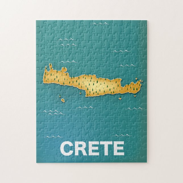 Quebra-cabeça cartaz de viagem mapa de Creta (Vertical)