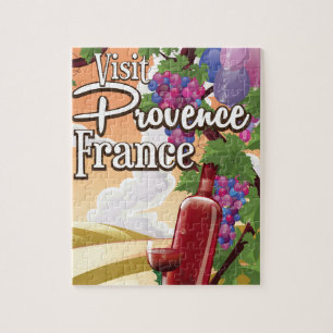 Quebra-cabeça cartaz de viagem para vinhedo da Provença França