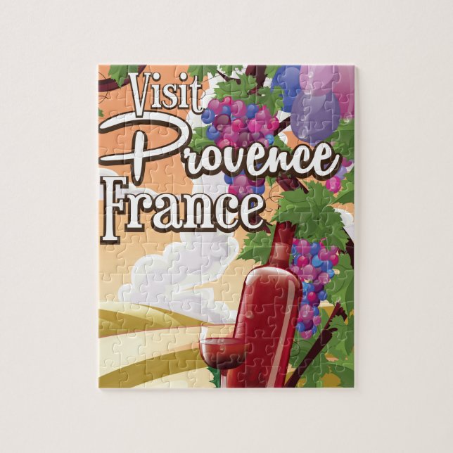 Quebra-cabeça cartaz de viagem para vinhedo da Provença França (Vertical)