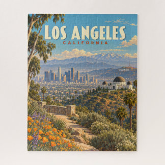 Quebra-cabeça Cartaz de Viagem Vintage Los Angeles Califórnia