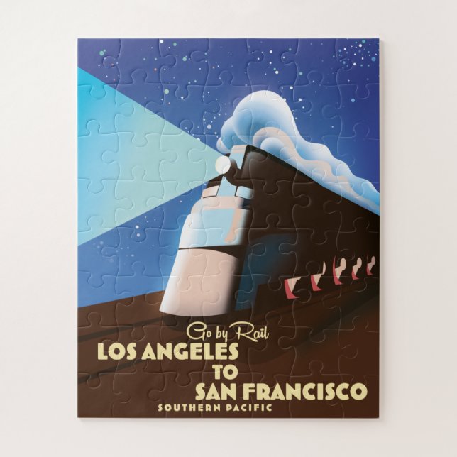 Quebra-cabeça Cartaz ferroviário de Los Angeles a San Francisco (Vertical)