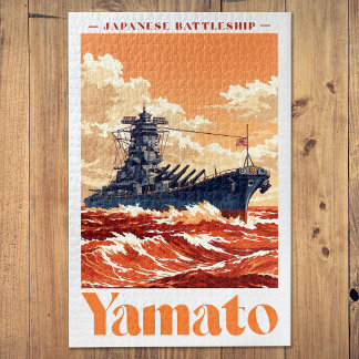 Quebra-cabeça Cartaz Marítimo Antigo do Couraçado Japonês Yamato