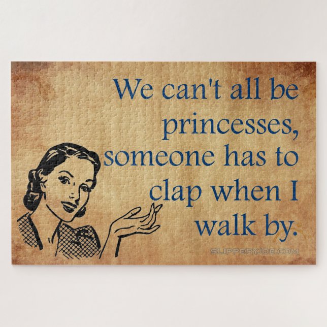 Quebra-cabeça Cartaz retrô vintage das princesas da SlipperyJoe' (Horizontal)