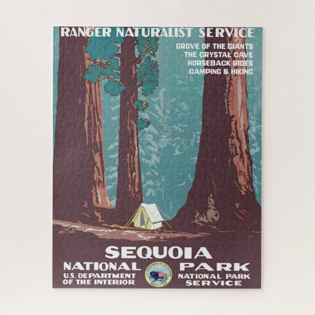 Quebra-cabeça Cartaz Vintage1938 Parque Nacional Sequoia (Vertical)