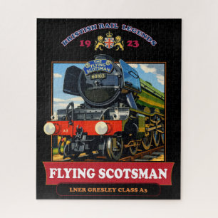 Quebra-cabeça Cartaz Vintage da Locomotiva a Vapor Flying Scotsm
