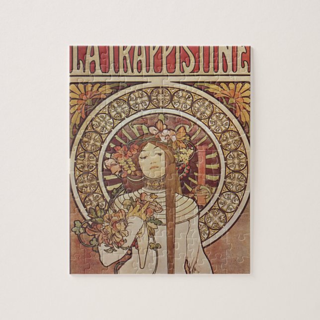 Quebra-cabeça Cartaz Vintage Trappistine Nouveau Alfonse Mucha (Vertical)