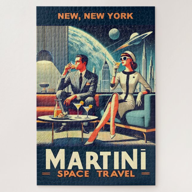 Quebra-cabeça Cartazes de Viagens Espaciais Martini Novos, Nova  (Vertical)