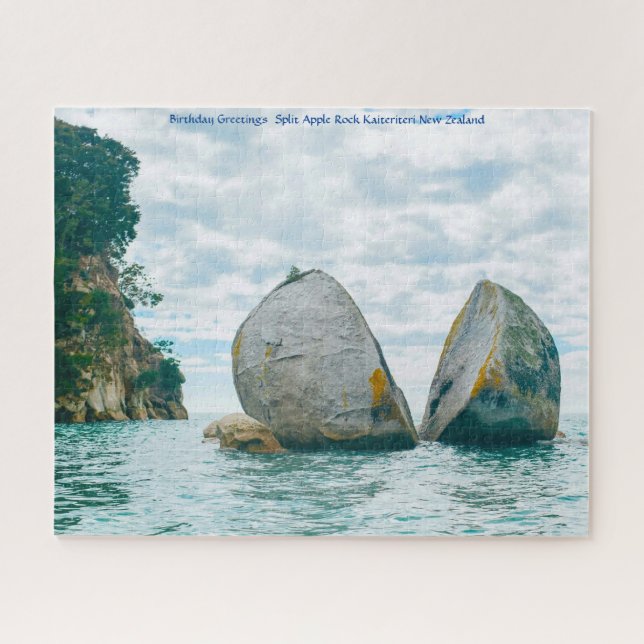 Quebra-cabeça Cartões de aniversários Dividem o Apple Rock Kaite (Horizontal)