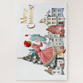 Quebra-cabeça cartões de natal de Postada de Lady 1950