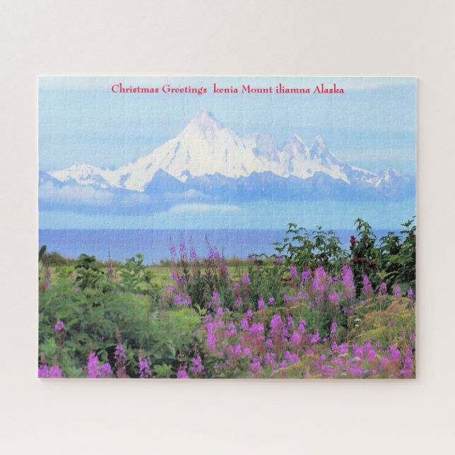Quebra-cabeça Cartões de natal kenia Mount iliamna Alaska (Horizontal)